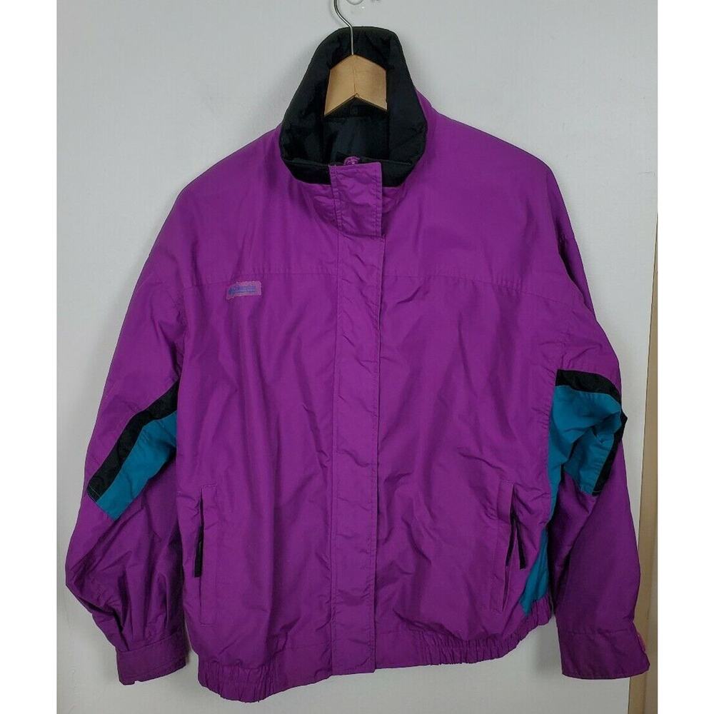 Columbia XL Women's Purple Turquoise Bugaboo Ski Jacket Coat Vintage 80s